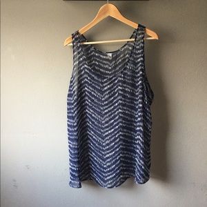 Old Navy Blue and White sheer tank top Sz XXL